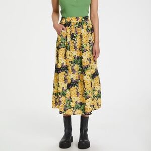 Gestuz Cassia cotton midi skirt S